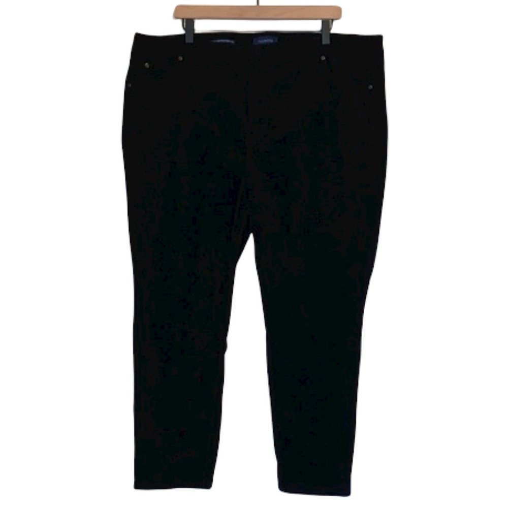 Talbots Black Corduroy High Rise Straight Leg Casual Jean Pant Size 22W